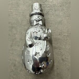 Aluminum 3-D Snowman Statue / Candle Holder